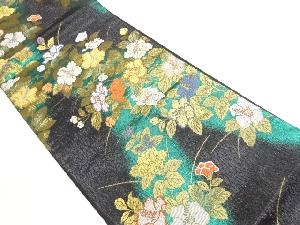 ハイビスカス模様織出し袋帯